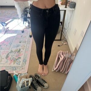 American Age Women's Black Skinny Jeans